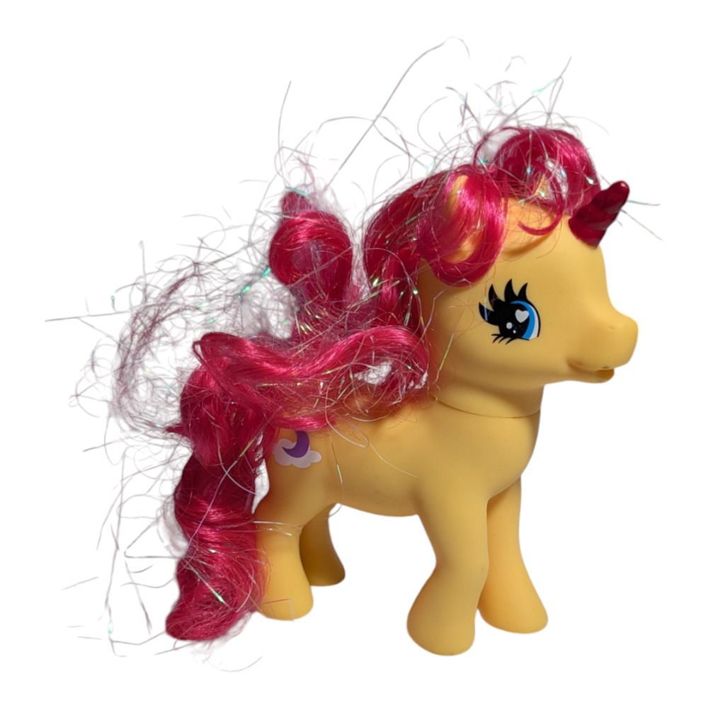 Gi-Go Wonderland 5-inch Unicorn Pink Foiled Hair with Crescent Moon and Cloud
